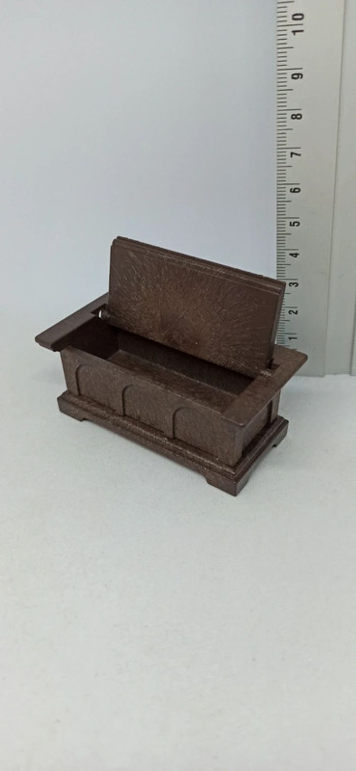 Coffre couleur bois avec couvercle playmobil