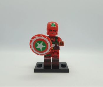 Figurine Marvel Captain America Noël (Style Lego)