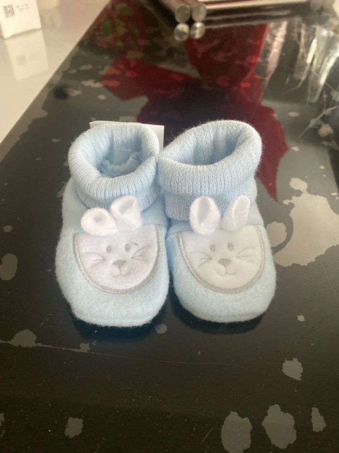 Chausson bébé bleu