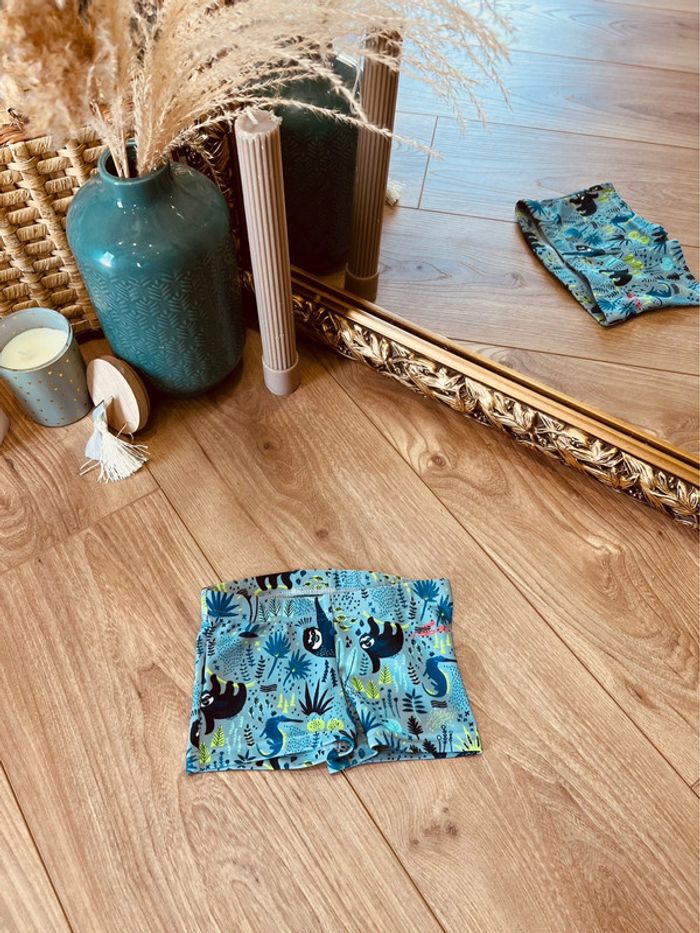 Taille 6 mois caleçon maillot de bain garçon Nabaiji bleu et vert * jungle * 💙