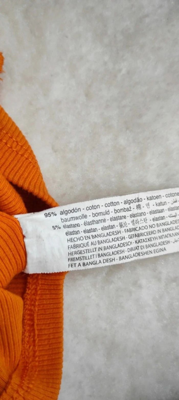 Croc top Zara orange L coton élasthanne - photo numéro 10