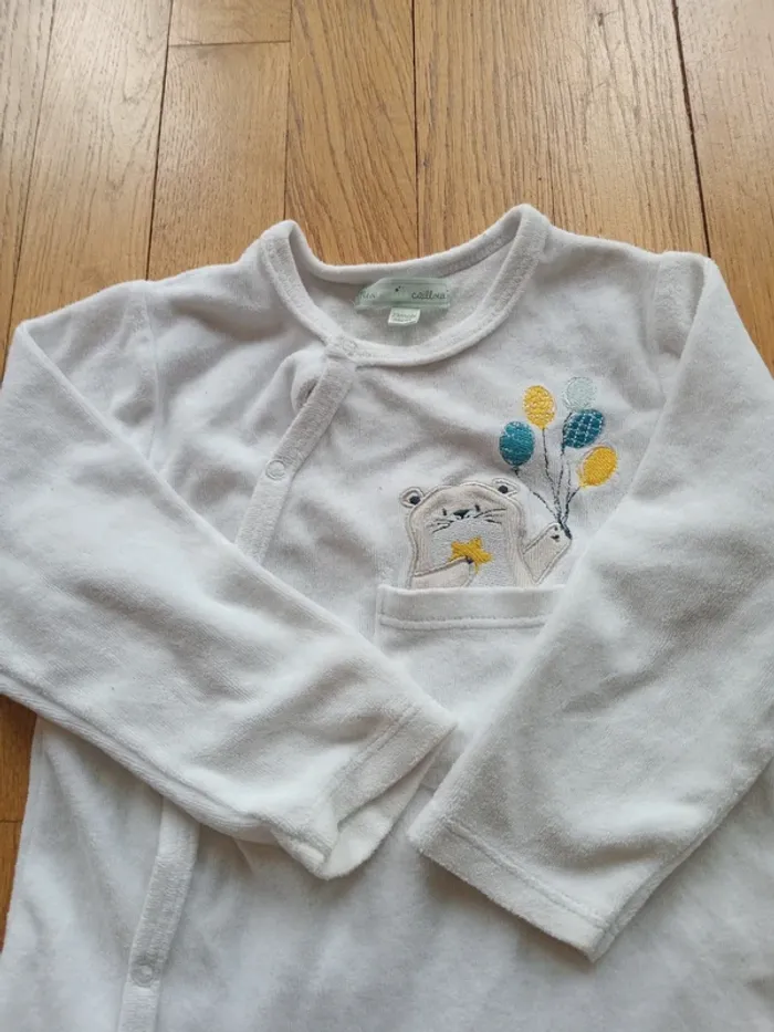 Lot 3 pyjamas grenouillère fille velours hiver, 1 pièce, Petit Bateau 24 mois - photo numéro 15