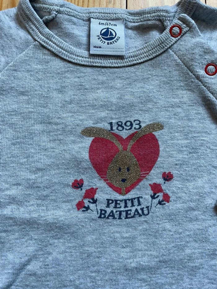 T-shirt PB 6M ML lapin cœur - photo numéro 2