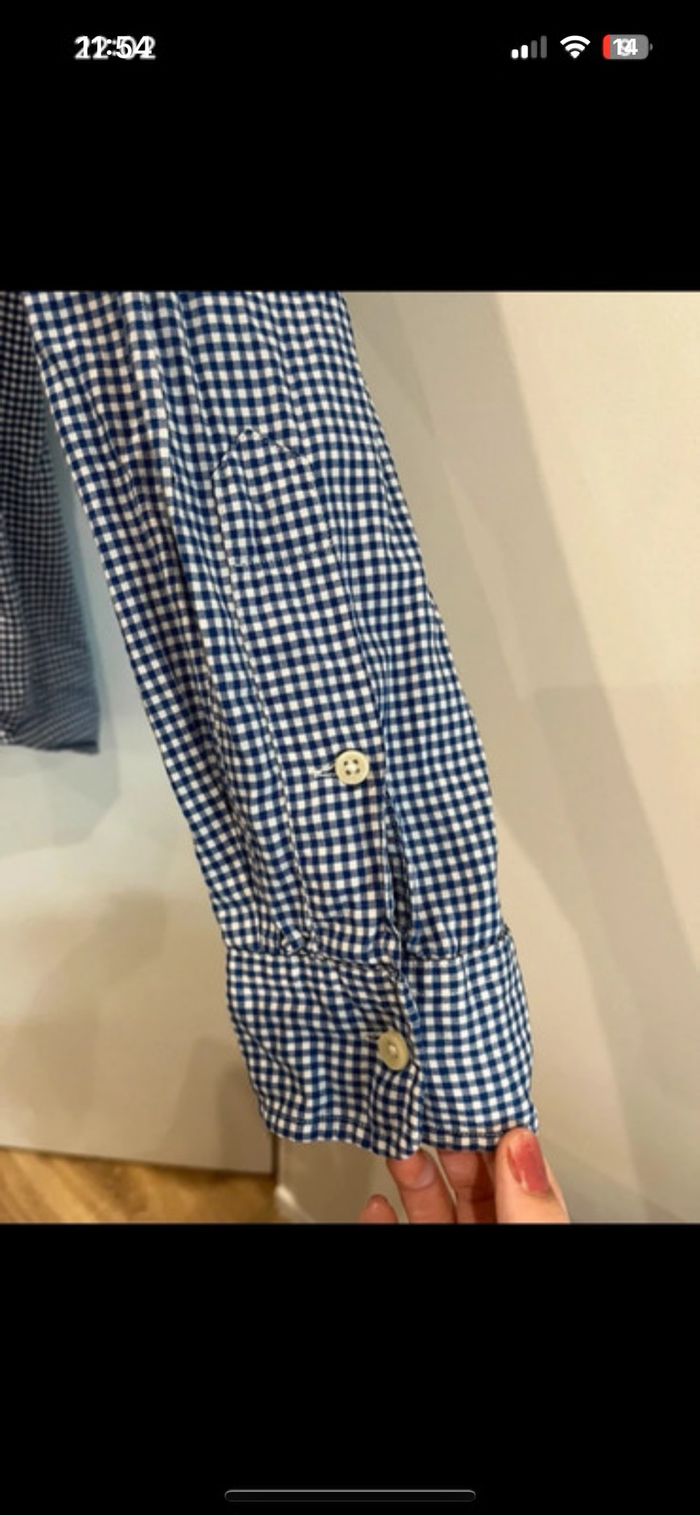 Chemise à carreaux bleu et blanc Ralph Lauren taille S - photo numéro 5