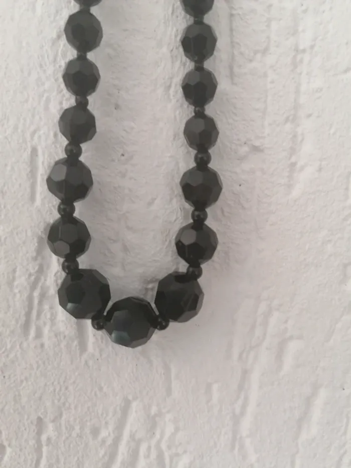 Collier perle noire brillante - photo numéro 2