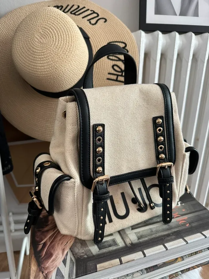 Sac à dos Liu Jo beige et noir - photo numéro 3