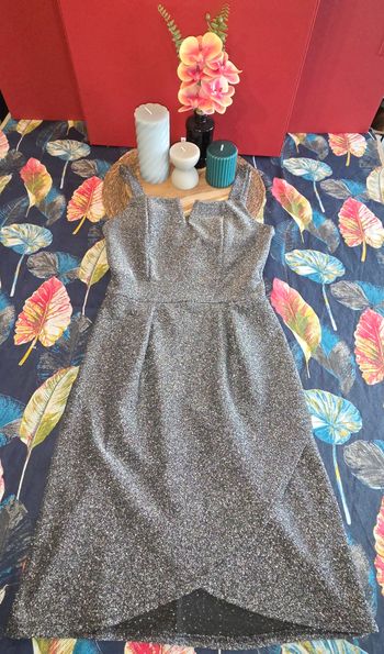Robe pailletée argenté S