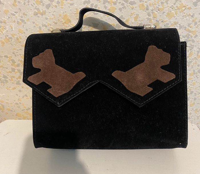 Sac vintage créateur Betty Dumoulin daim chien
