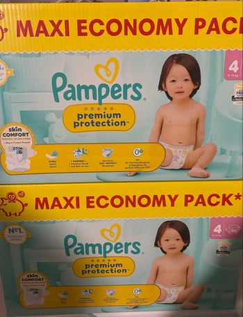 Couches Pampers premium protection taille 4 (lot de 2 cartons) neuf