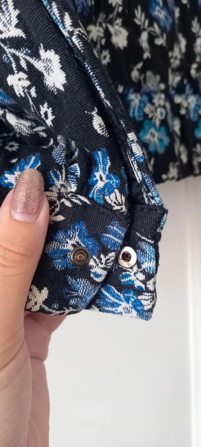 Veste fleuris noir, marine, blanc, noir Claudie Pierlot 38 - photo numéro 9