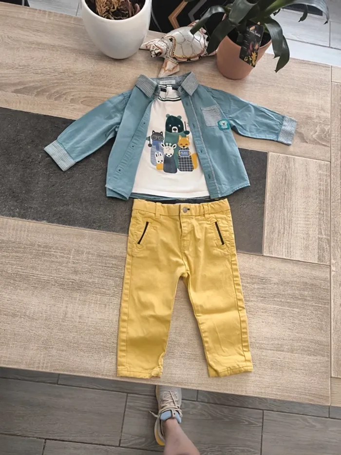 Ensemble 3 pièces garçon 12 mois obaibi - photo numéro 2