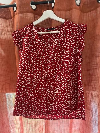 Blouse fleurie rouge