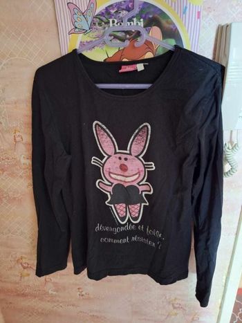 pull lapin rose