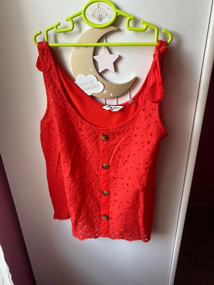 Débardeur broderie naf naf taille m