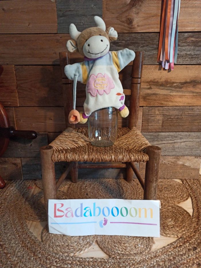 Doudou marionnette vache Cerise doudou et compagnie BE