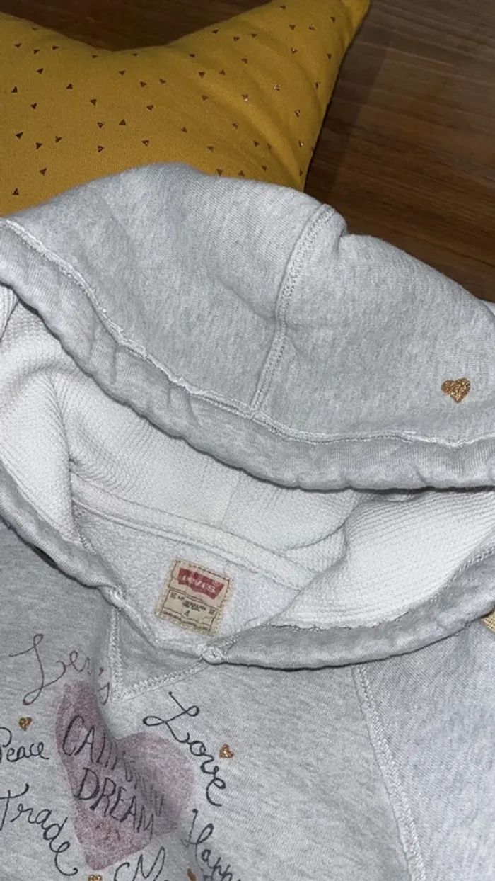 Pull Levi’s gris chiné fille 4 ans - photo numéro 4