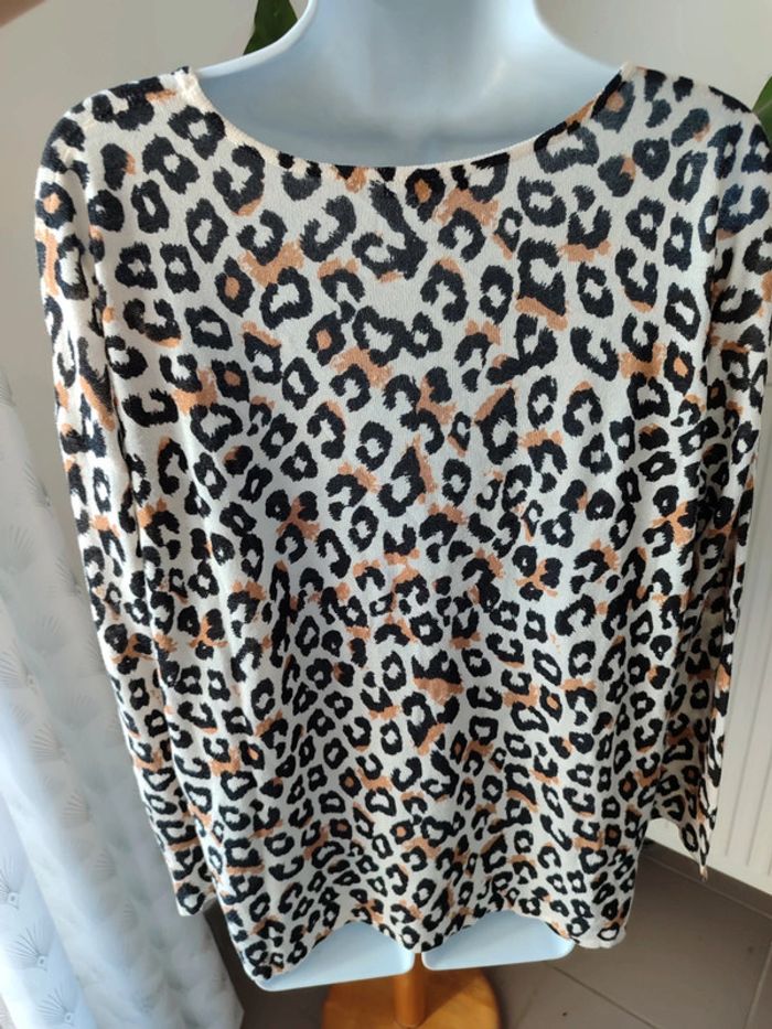 Pull très fin imprimé léopard - photo numéro 3