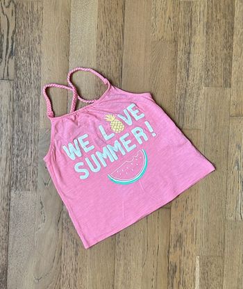 2€ |👚 Débardeur fille Kiabi 8 ans “We love summer”