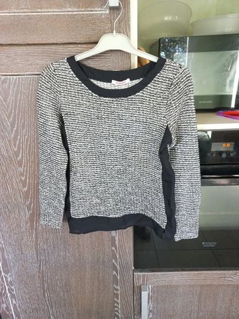 Pull noir blanc et doré S