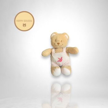 Peluche Doudou Ours rose toupie Influx A415