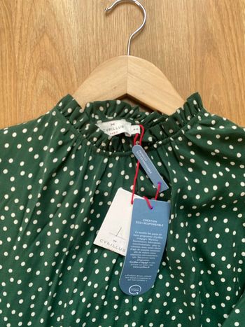 Blouse cyrillus pois vert