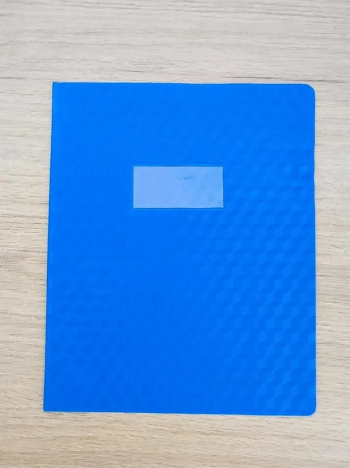 Lot 4 protège-cahier bleu rouge noir jaune - 17x22cm - photo numéro 2