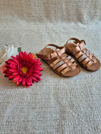 Sandalettes rose gold Chaussea 22