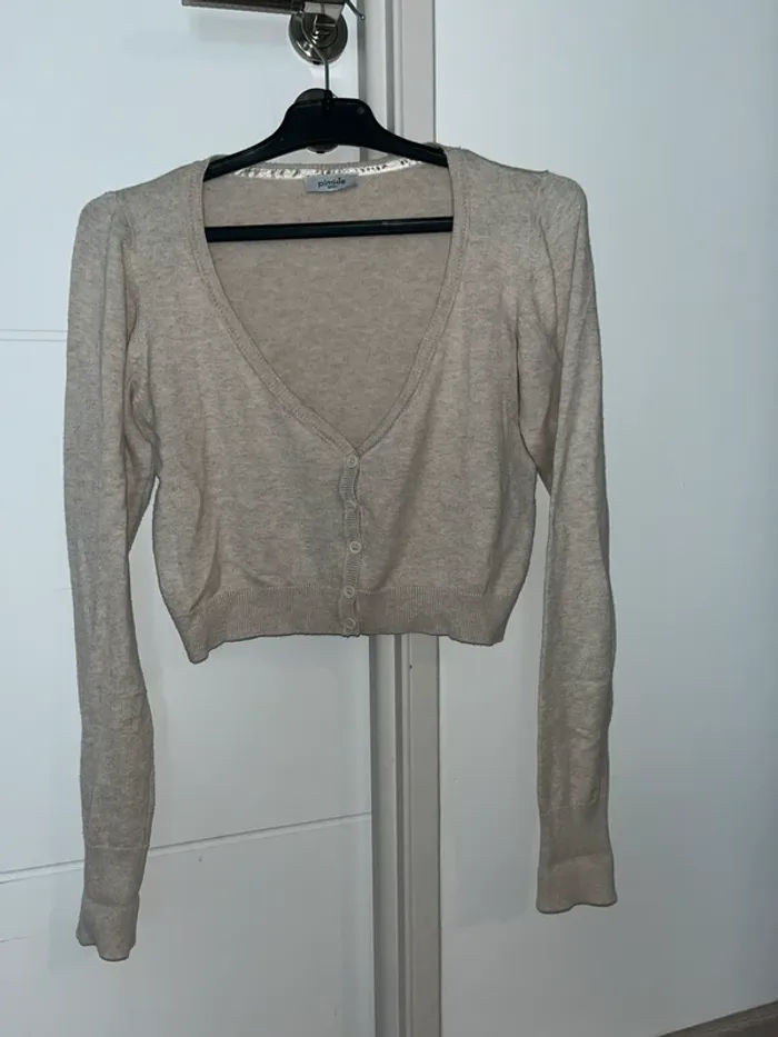 Gilet court beige taille 38 PIMKIE