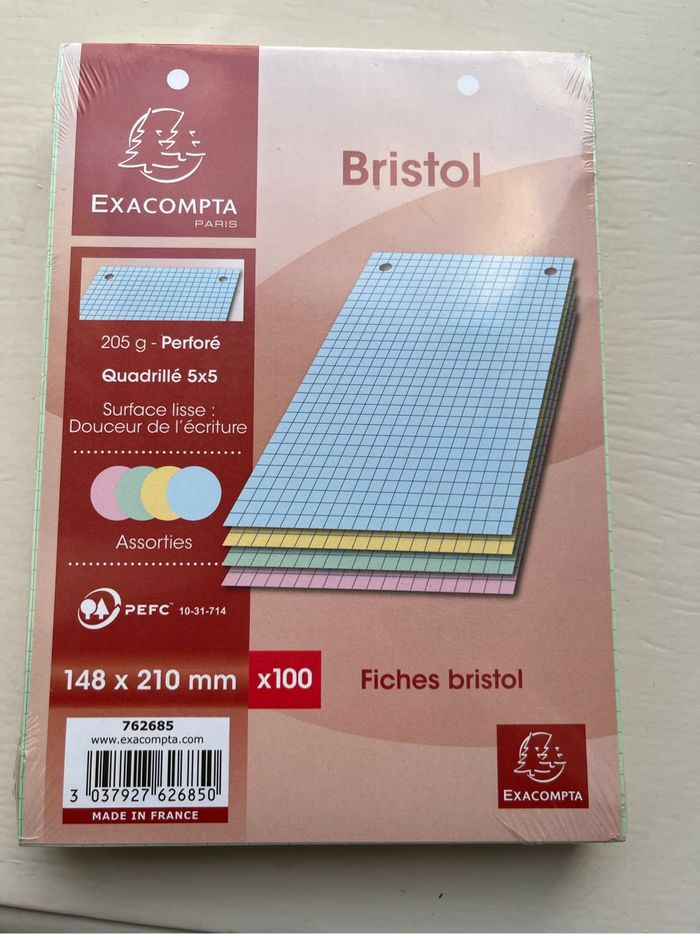 Fiches Bristol 148X210 mm