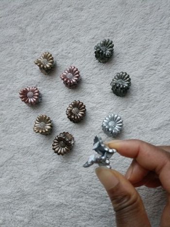 Lot de 10 barettes fleurs et une trousse animaux de la ferme