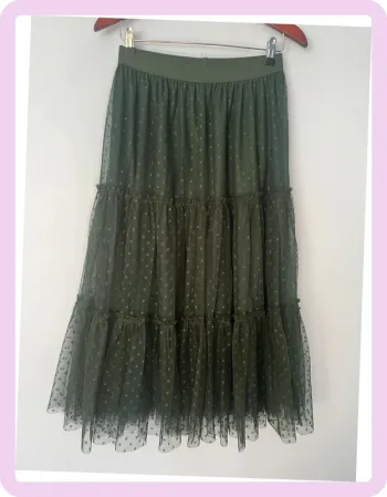 Jupe Longue Verte avec Tule – Madison – Taille M/L 👗