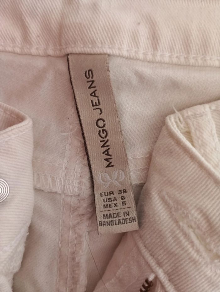 Jean blanc mango troué taille 38 - photo numéro 2