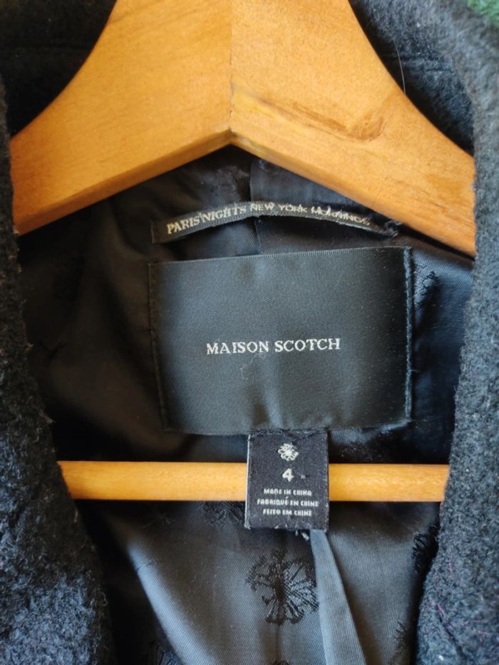 Manteau noir femme laine XL 42 Maison Scotch Bon état - photo numéro 5