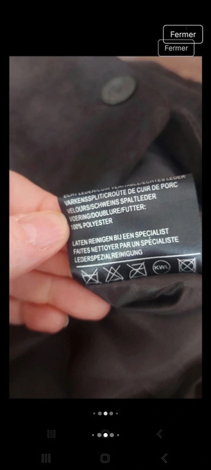 Veste cuir Marron foncé D'Auvry exclusive t 46 - photo numéro 8