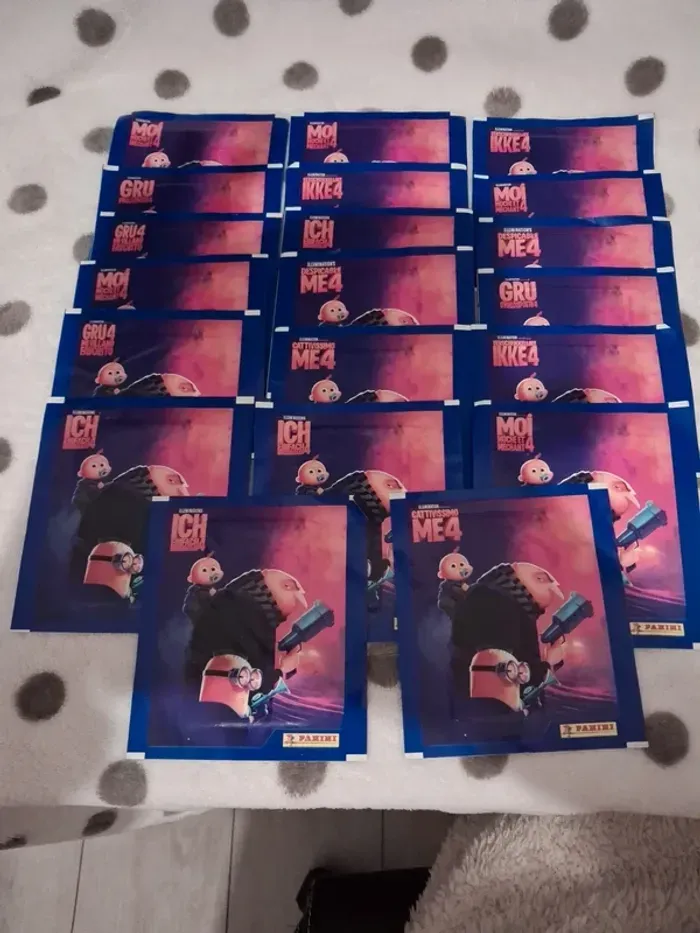 Lot de 20 pochettes panini neuves moi moche et méchant 4 minions neuves - photo numéro 3