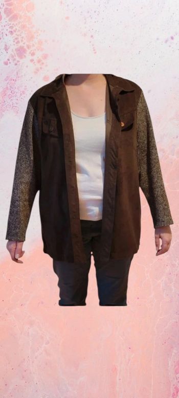 Veste bi matière marron femme taille XXL
