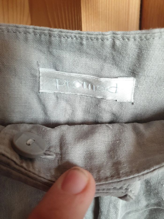 Pantalon gris lin - taille 42 - marque Promod - photo numéro 4
