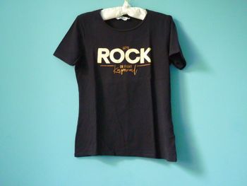 T-shirt femme Kaporal S 36 rock noir doré neuf manches courtes