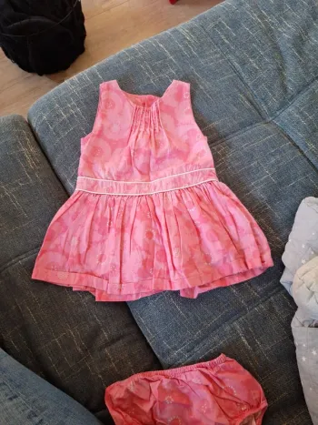 Robe + bloomer fleurs 12m