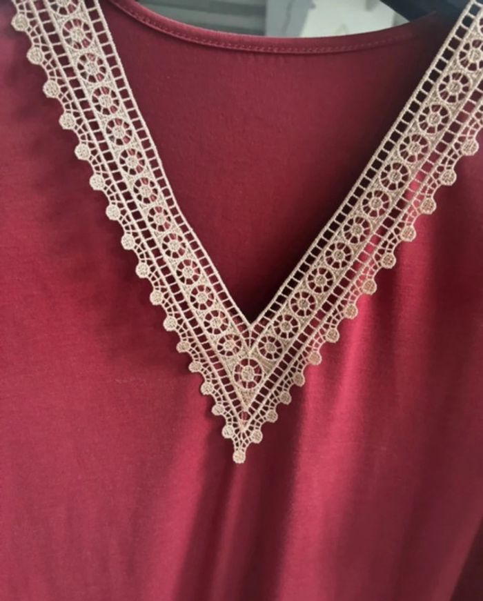 Tunique femme bordeaux et doré XL - photo numéro 2