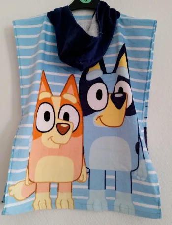 Cap de bain poncho serviette bluey