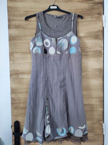Robe courte Kiabi 38 taupe turquoise