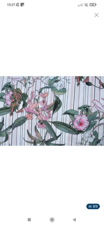 Coupon tissu fleur