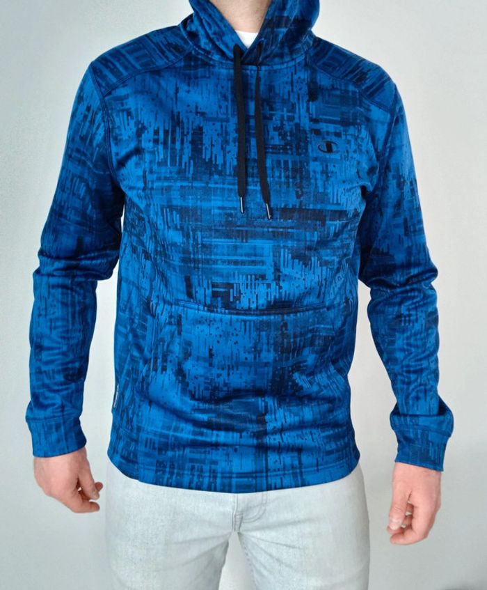 Sweat à capuche hoodie bleu Champion homme taille M logo brodé - photo numéro 2