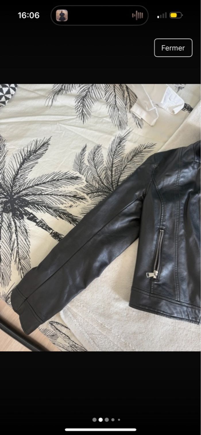 veste en cuir noir fille - photo numéro 4