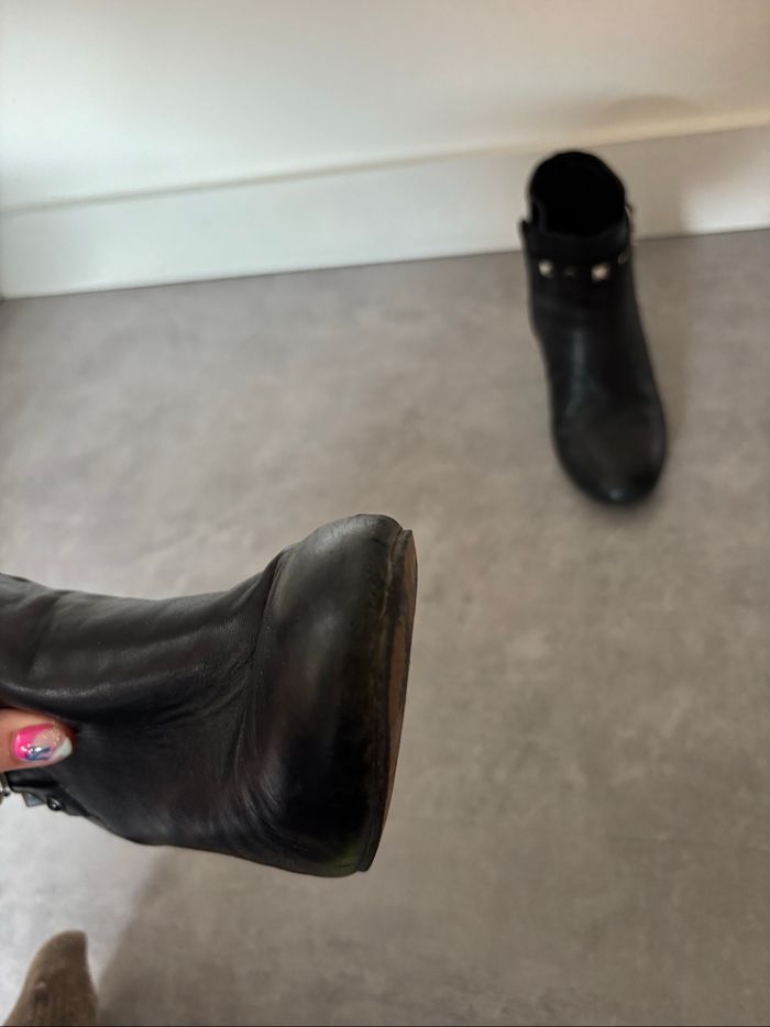 Bottines André cuir - taille 38 - photo numéro 3