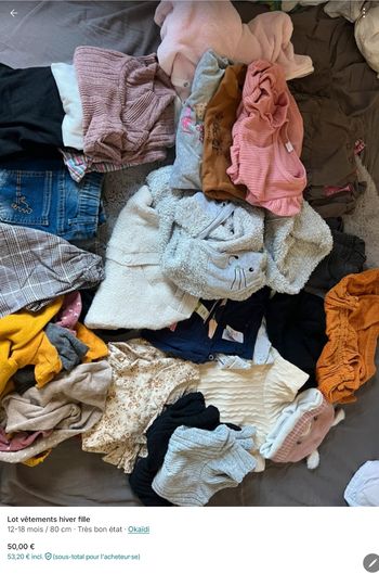 Lot vêtements fille automne 12-18 mois