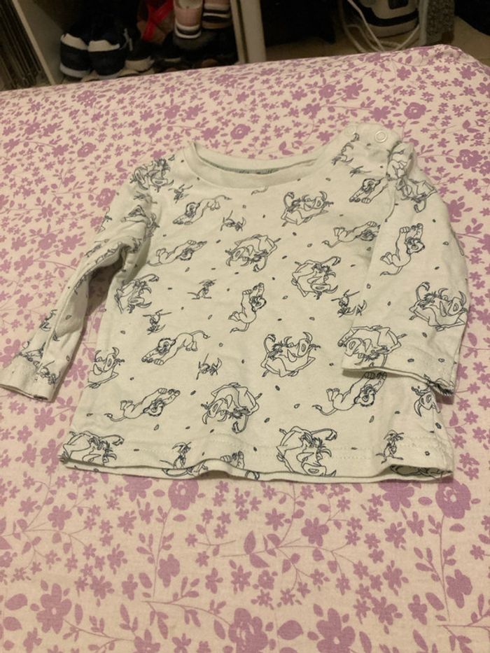 T shirt manches longues et 3/6 mois