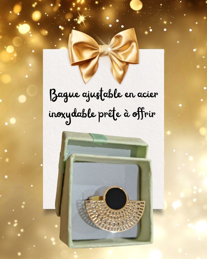 Bague bohème acier inoxydable doré ajustable