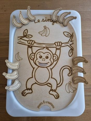 Petit insert pour bac Trofast ikea "Petit Singe" avec jetons Bananes